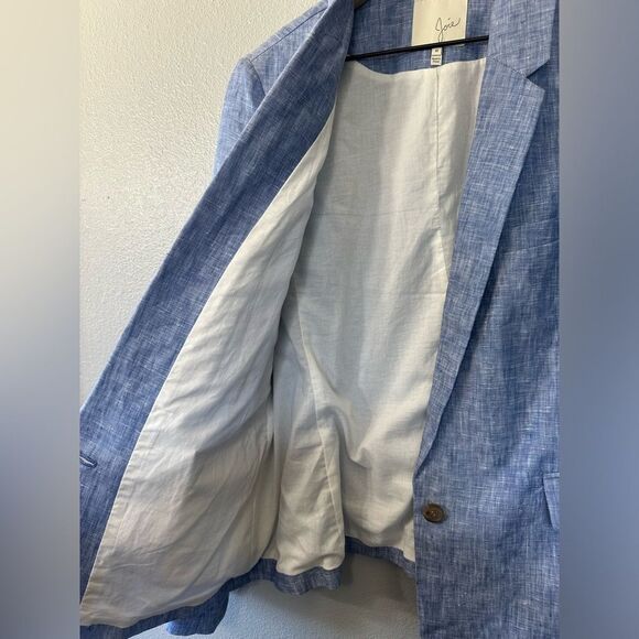 Joie Pernilla Linen Chambray Blazer One Button Jacket Size 10 - Picture 4 of 10